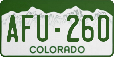 CO license plate AFU260