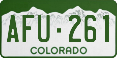 CO license plate AFU261