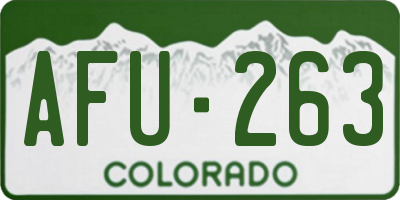 CO license plate AFU263