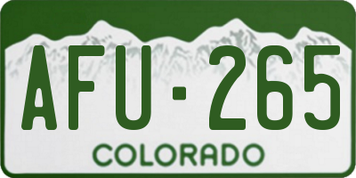 CO license plate AFU265