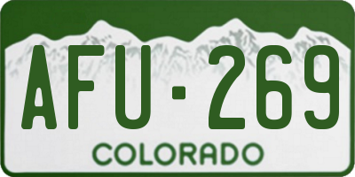 CO license plate AFU269