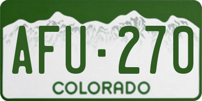 CO license plate AFU270