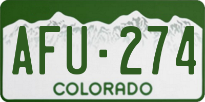 CO license plate AFU274