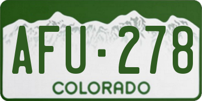 CO license plate AFU278