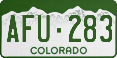 CO license plate AFU283