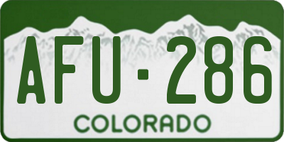 CO license plate AFU286