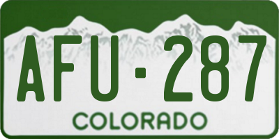 CO license plate AFU287