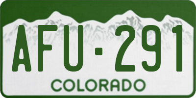CO license plate AFU291
