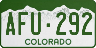 CO license plate AFU292