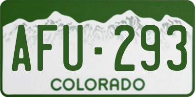 CO license plate AFU293
