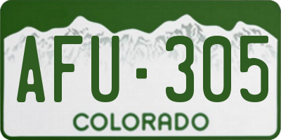 CO license plate AFU305