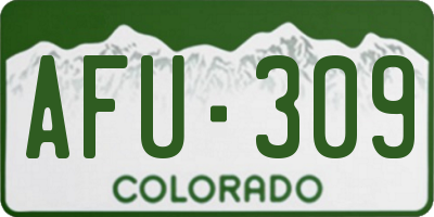 CO license plate AFU309