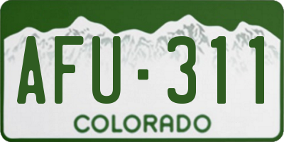 CO license plate AFU311