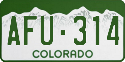 CO license plate AFU314