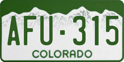 CO license plate AFU315