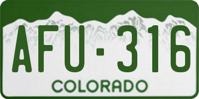 CO license plate AFU316