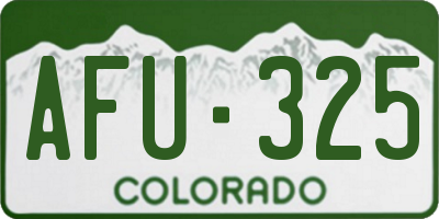 CO license plate AFU325
