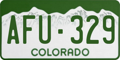 CO license plate AFU329