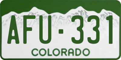 CO license plate AFU331