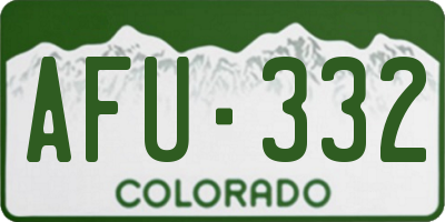 CO license plate AFU332