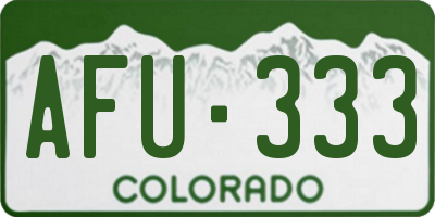 CO license plate AFU333