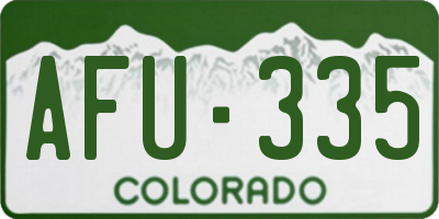 CO license plate AFU335