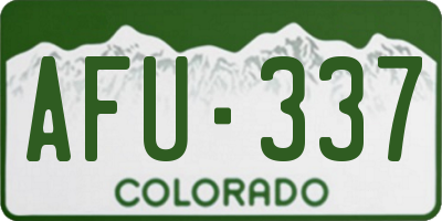 CO license plate AFU337