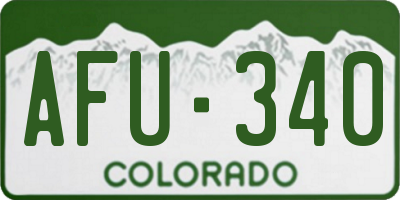 CO license plate AFU340