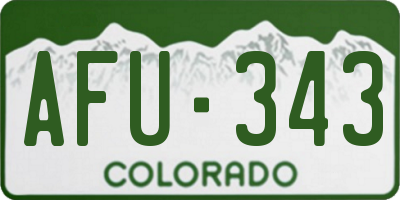 CO license plate AFU343
