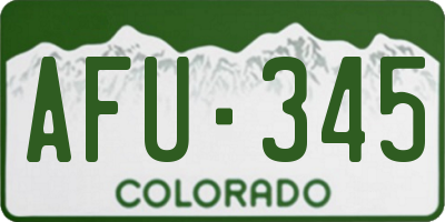 CO license plate AFU345
