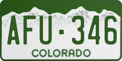 CO license plate AFU346