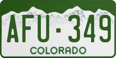 CO license plate AFU349