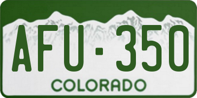 CO license plate AFU350