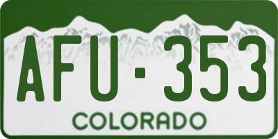 CO license plate AFU353