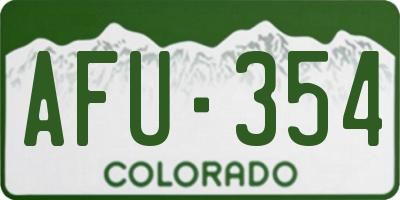 CO license plate AFU354
