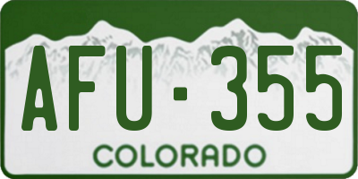 CO license plate AFU355