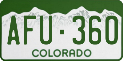 CO license plate AFU360