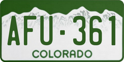 CO license plate AFU361