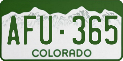 CO license plate AFU365