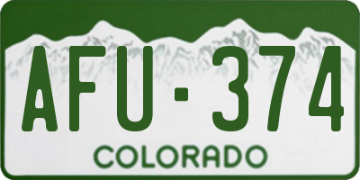 CO license plate AFU374