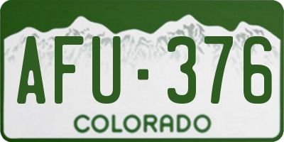 CO license plate AFU376