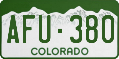 CO license plate AFU380