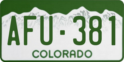 CO license plate AFU381