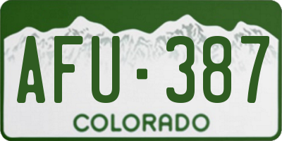CO license plate AFU387