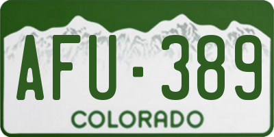 CO license plate AFU389