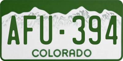CO license plate AFU394