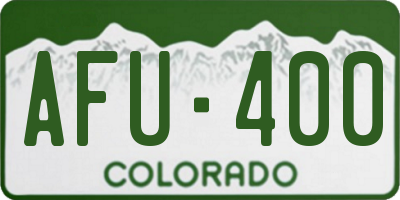 CO license plate AFU400