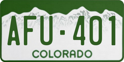 CO license plate AFU401