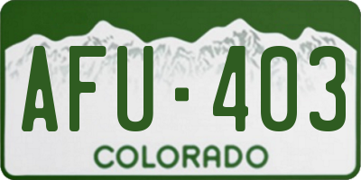 CO license plate AFU403