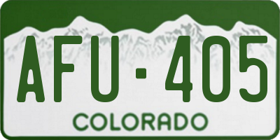 CO license plate AFU405